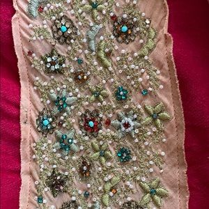 Raspberry Fei Anthropologie velvet beaded skirt